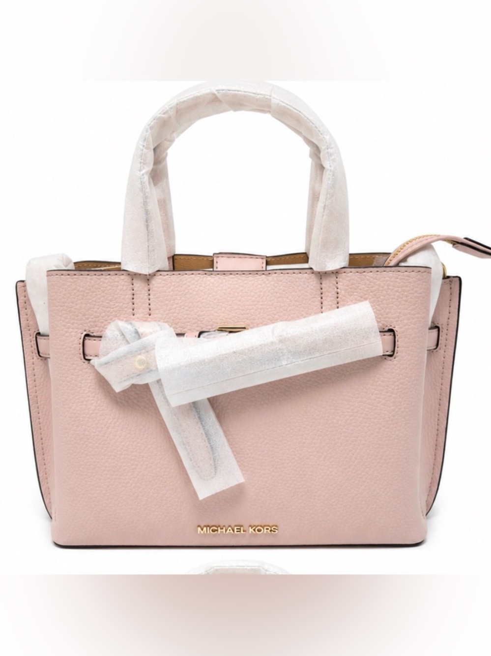 Michael Kors Blush Pink Pebbled Leather Satchel New Unwrap